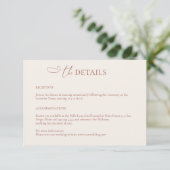 Minimalistisch Boho Terracotta Wedding Details Kaa Informatiekaartje (Staand voorkant)