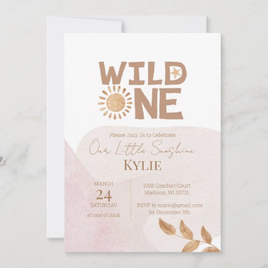 Minimalistisch Boho Terracotta Wild Eén eerste ver Kaart (Voorkant)