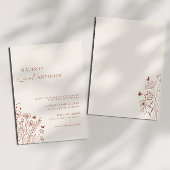 Minimalistisch Boho Terracotta Wildflower Wedding Kaart