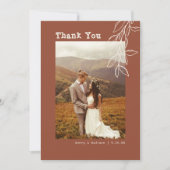 Minimalistisch Boho verbrand Oranje schrijfmachine Bedankkaart (Voorkant)