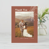 Minimalistisch Boho verbrand Oranje schrijfmachine Bedankkaart (Staand voorkant)