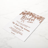 Minimalistisch Boho Vrijgezellenfeest Foto Roos Go Folie Uitnodiging (Gedraaid)