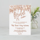 Minimalistisch Boho Vrijgezellenfeest Foto Roos Go Folie Uitnodiging (Staand Voorkant)