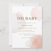 Minimalistisch Boho Waterverf Abstract Baby shower Kaart (Voorkant)