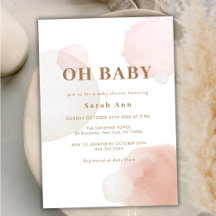 Minimalistisch Boho Waterverf Abstract Baby shower