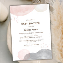 Minimalistisch Boho Waterverf Abstract Baby shower