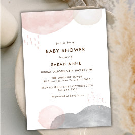 Minimalistisch Boho Waterverf Abstract Baby shower Kaart
