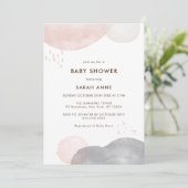 Minimalistisch Boho Waterverf Abstract Baby shower Kaart (Staand voorkant)