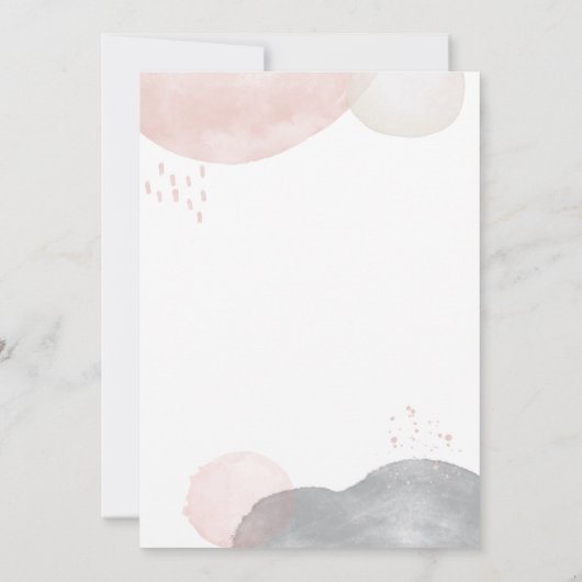 Minimalistisch Boho Waterverf Abstract Baby shower Kaart (Achterkant)