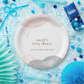 Minimalistisch Boho Waterverf Abstract Baby shower Papieren Bordje (Feest)