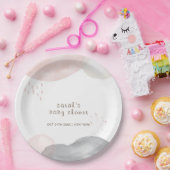 Minimalistisch Boho Waterverf Abstract Baby shower Papieren Bordje (Feest)