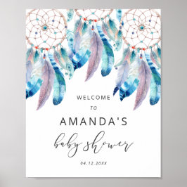 Minimalistisch Boho welkomstbord Bohemian Baby sho Poster