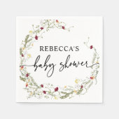 Minimalistisch Boho Wildflower Greenery Baby showe Servet (Voorkant)