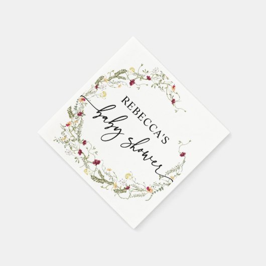 Minimalistisch Boho Wildflower Greenery Baby showe Servet (Hoek)