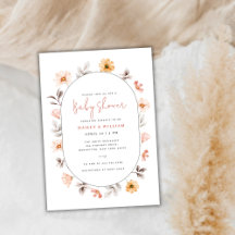 Minimalistisch Boho Wildflower Lijst Baby shower