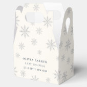 Minimalistisch Boho Winter Sneeuwvlok Baby shower Bedankdoosjes (Geopend)