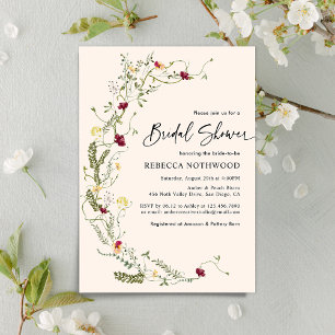 Minimalistisch Boho Wreath Wildflower Vrijgezellen Kaart
