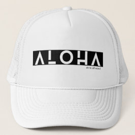 Minimalistisch Bold Aloha State of Mind Graphic Un Trucker Pet
