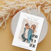 Minimalistisch Bold Font Black White Photo Weddens Save The Date