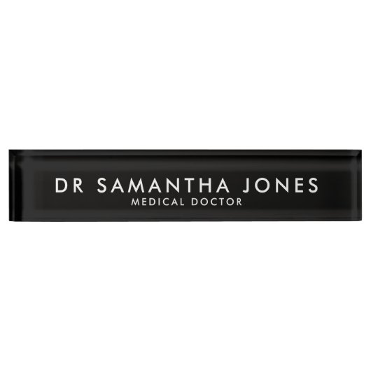Minimalistisch Bord naam moderne dokter Naambordje (Voorkant)