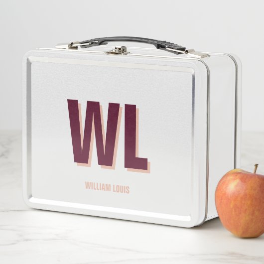 Minimalistisch bordeaux roze gepersonaliseerd mono (In situ)