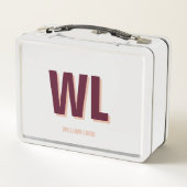 Minimalistisch bordeaux roze gepersonaliseerd mono (Achterkant)