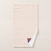 Minimalistisch bordeaux roze gepersonaliseerd mono bad handdoek (Handdoek)