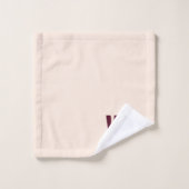 Minimalistisch bordeaux roze gepersonaliseerd mono bad handdoek (Wasdoekje)