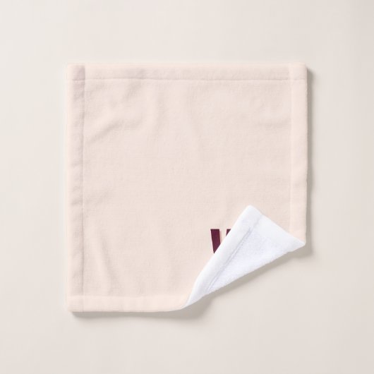 Minimalistisch bordeaux roze gepersonaliseerd mono bad handdoek (Wasdoekje)