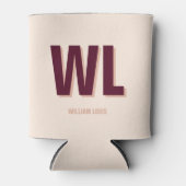 Minimalistisch bordeaux roze gepersonaliseerd mono blikjeskoeler (Voorkant)