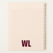 Minimalistisch bordeaux roze gepersonaliseerd mono planner (Achterkant)