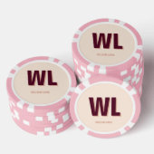 Minimalistisch bordeaux roze gepersonaliseerd mono poker chips (Opstapeling)