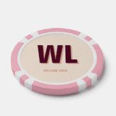 Minimalistisch bordeaux roze gepersonaliseerd mono poker chips (Enkel)
