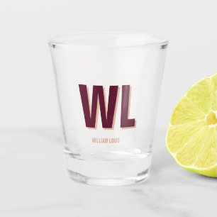 Minimalistisch bordeaux roze gepersonaliseerd mono shot glas