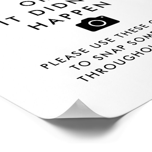 Minimalistisch bordje met wieltjes Foto Guestbook Poster (Hoek)