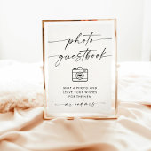 Minimalistisch bordje voor een foto van bruiloft poster