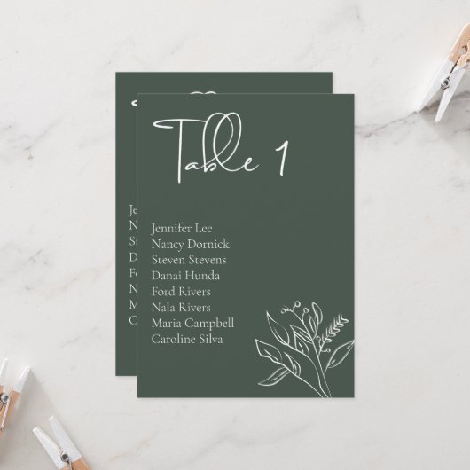 Minimalistisch borduurrooster voor het huwelijk kaart (Voorkant / Achterkant in situ)