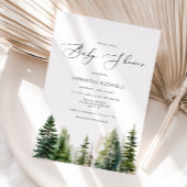 Minimalistisch bos dennenbomen Baby shower Kaart