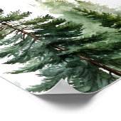 Minimalistisch bos dennenbomen Baby shower Welkom Poster (Hoek)