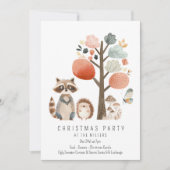 Minimalistisch Bos Dieren Kerstfeest Kaart (Voorkant)