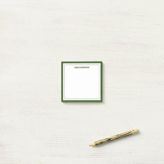 Minimalistisch bos groen, 2 randen post-it® notes (Op bureau)