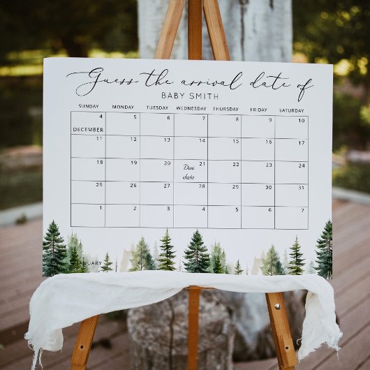 Minimalistisch bos Guess de Vervaldatum kalender Poster