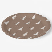 Minimalistisch bosbruin rustiek dennenpatroon papieren bordje (Gekanteld)
