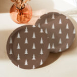 Minimalistisch bosbruin rustiek dennenpatroon papieren bordje<br><div class="desc">Minimalistische bosbruine rustieke dennenbomen patroon Papieren Borden Overeenkomende items beschikbaar.</div>