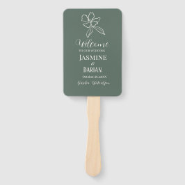 Minimalistisch bosgroen bloemensymbool voor een tr handwaaier