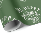 Minimalistisch bosgroen Een gelukkige camper Cadeaupapier (Rol Hoek)