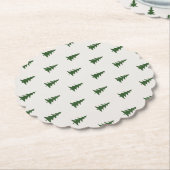 Minimalistisch bosgroen, rustiek dennenpatroon kartonnen onderzetters (Gekanteld)