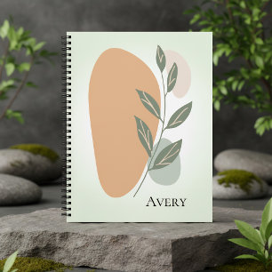 Minimalistisch botanisch abstract spiralen notitie notitieboek