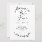 minimalistisch botanisch Baby shower | elegant scr Kaart (Voorkant)