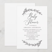 minimalistisch botanisch Baby shower | elegant scr Kaart (Voorkant / Achterkant)